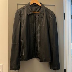 True religion sample black leather jacket